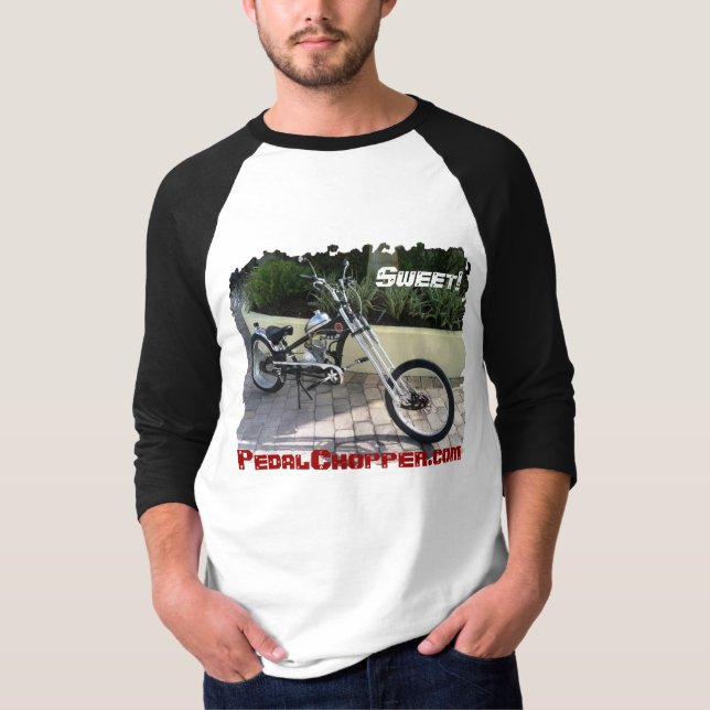 Sötsak för svart pedal- avbrytare Motorized Cykel Tee Shirt (Framsida)
