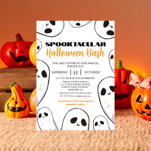 Sötsaker Halloweensparty med spöken Inbjudningar