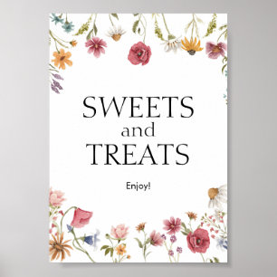 Sötsaker och Blommigtar, babyskylt Poster