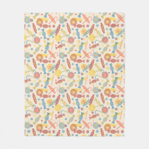 Sötsaker och godismönster fleecefilt