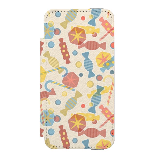 Sötsaker och godismönster incipio iPhone wallet skal (Folio Framsidan)