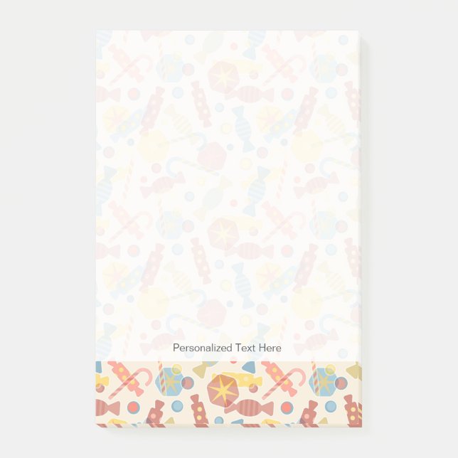 Sötsaker och godismönster post-it block (Framsida)