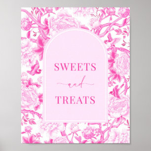 Sötsaker och Möhippor Fuchsia Chinoiserie-skylt Poster