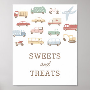 Sötsaker och transport Födelsedagsfest Poster