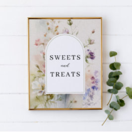Sötsaker och trettar Rustic Watercolor Wildblommor Poster