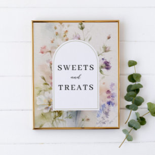 Sötsaker och trettar Rustic Watercolor Wildblommor Poster