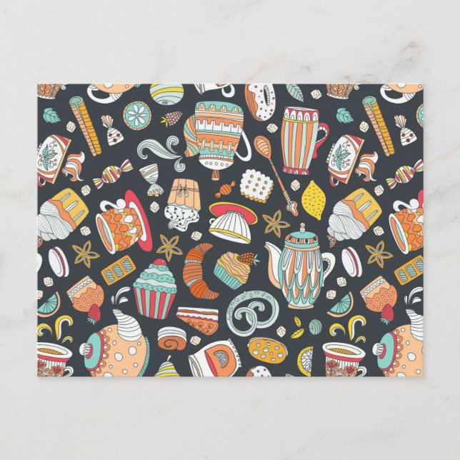 Sötsaker och trettsdeserter vykort (Framsida)