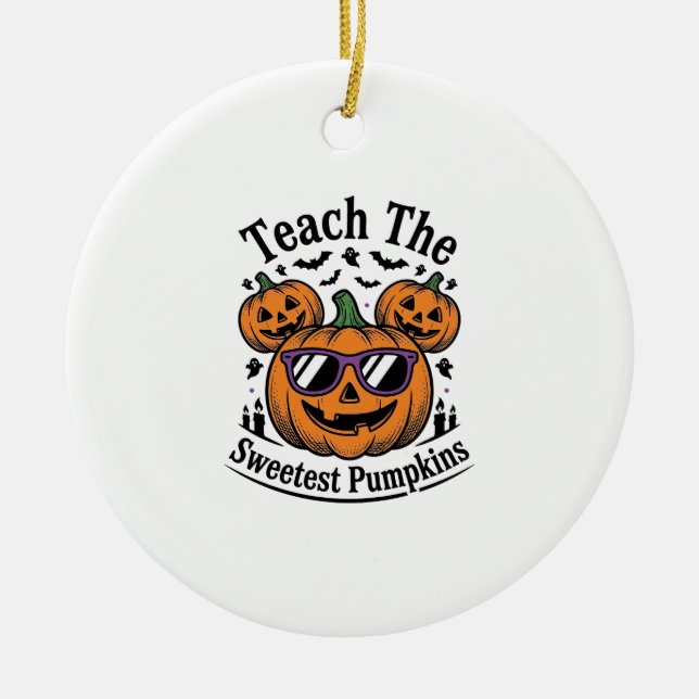 Sötsaker Pumpa Tröja Halloween Klass Design_ Julgransprydnad Keramik (Framsidan)