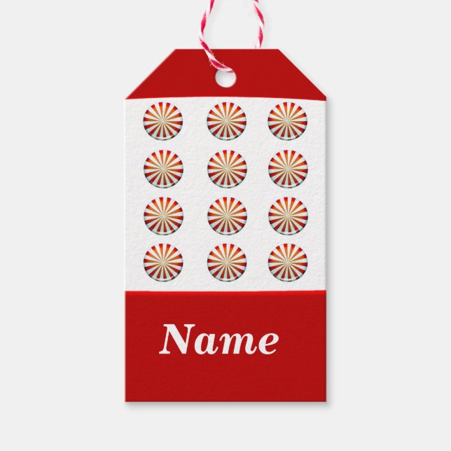 Sötsaker till Peppermint Candy Gift-Märkre Presentetikett (Framsidan)