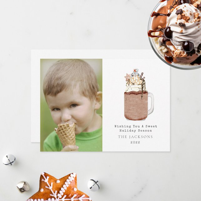 Sötsäsong Chocolate Snögubbe Milkshake Julkort (Skapare uppladdad)