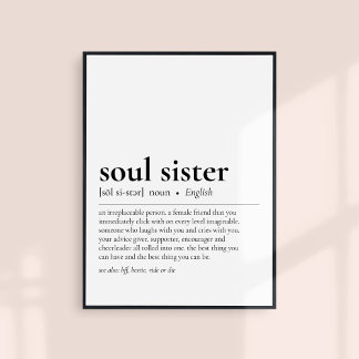 Sötsister Definition Best Friend Vänskap Gift Poster