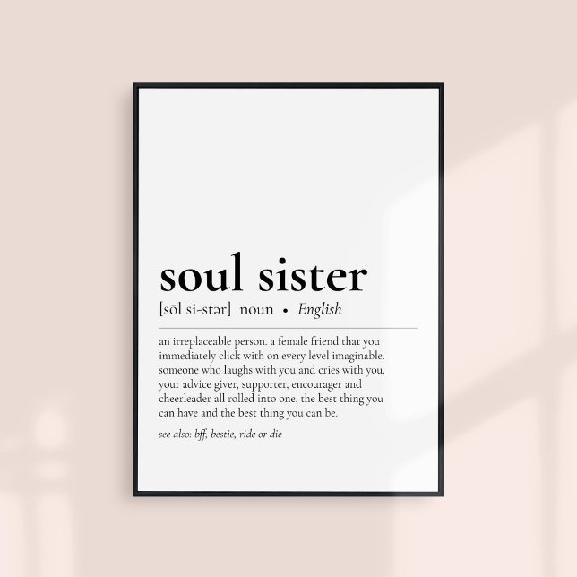 Sötsister Definition Best Friend Vänskap Gift Poster (Skapare uppladdad)