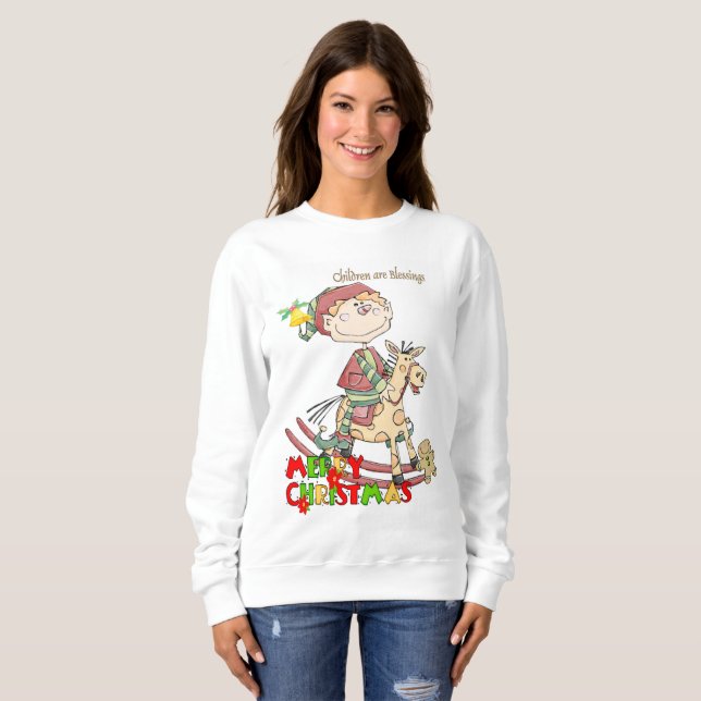 Sötskjorta Barn är Blessen Jul T Shirt (Hel framsida)