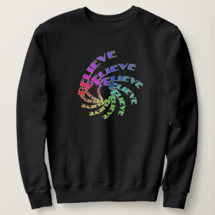 Sötskjorta - BELIEVE skriven i Multifärgad Spiral T Shirt
