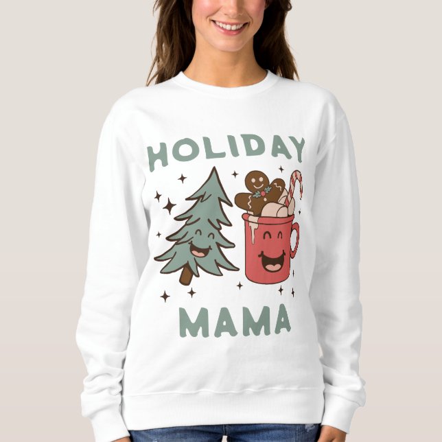 Sötskjorta för helgdag Träd och Mamma av kakao T Shirt (Framsida)