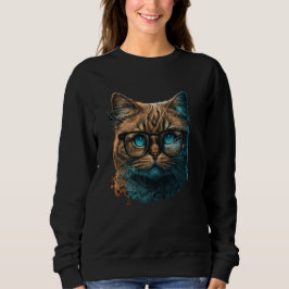 Sötskjorta för katt Dam med Ansikte-klack T Shirt
