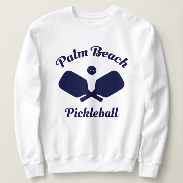 Sötskjorta för marin Handflatan Beach Pickleball T Shirt (Design framsida)
