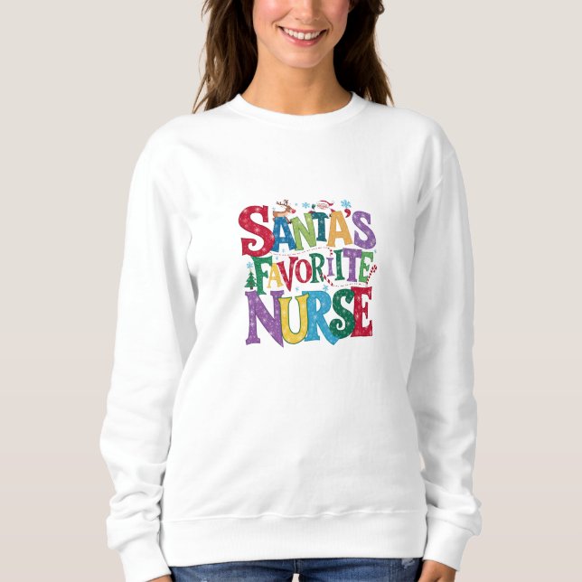 Sötskjorta, Hoodie - Nurse - Santa T Shirt (Framsida)