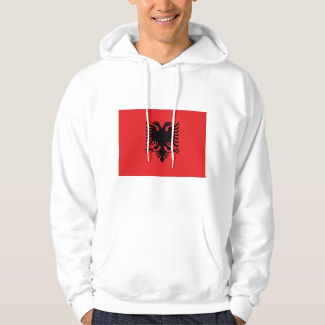 Sötskjorta med Flagga av Albanien Hoodie (Framsida)