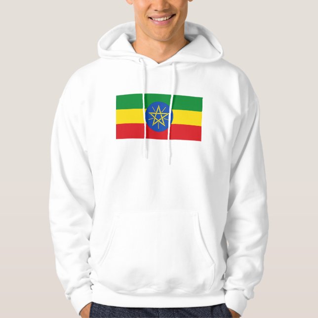 Sötskjorta med Flagga av Etiopien Hoodie (Framsida)