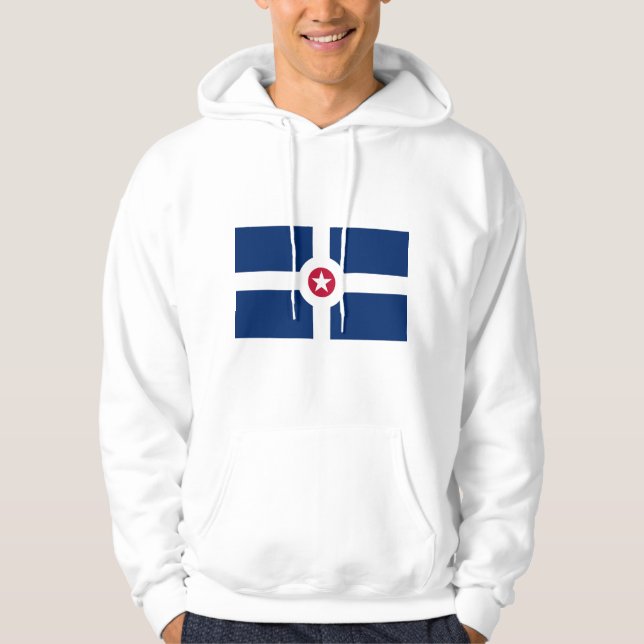 Sötskjorta med Flagga Indianapolis, USA Hoodie (Framsida)