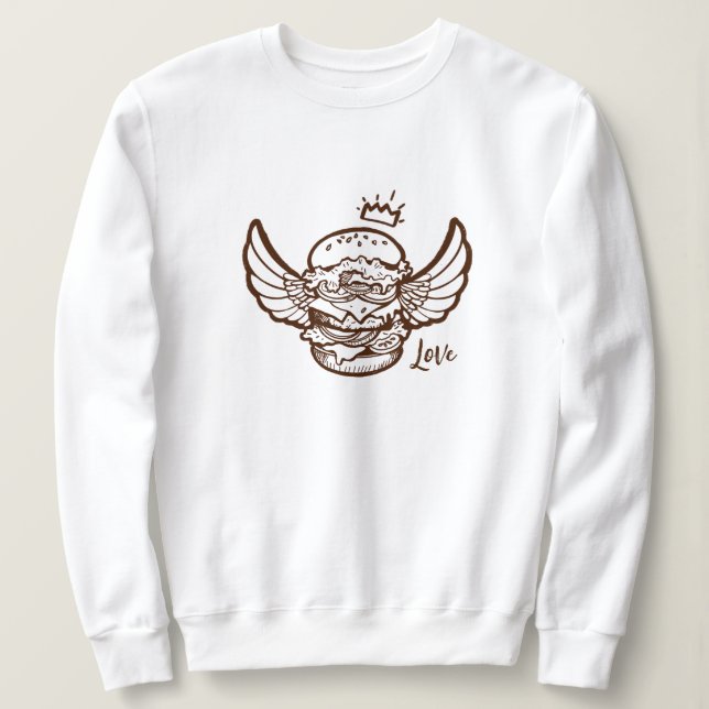 Sötskjorta med hamburgertryck. t shirt (Design framsida)