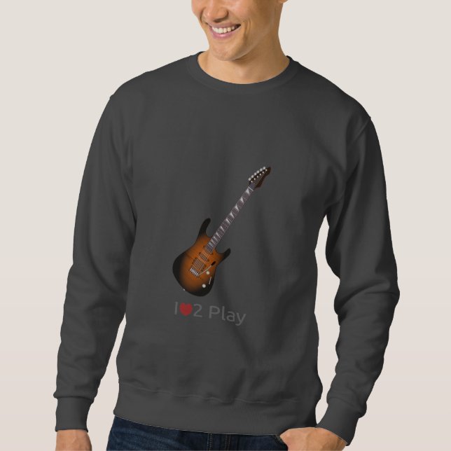 Sötskjorta med illustration av en elektrisk gitarr sweatshirt (Framsida)