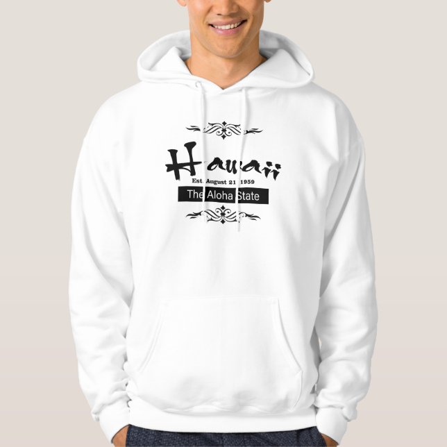 Sötskjorta med USA-staten Namn-Hawaii. Hoodie (Framsida)