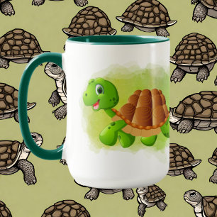 Sötsköldpadda älskare lägg till monogram Mugg
