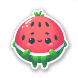 Sötskvistig kawaii vattenmelonfrukt klistermärken