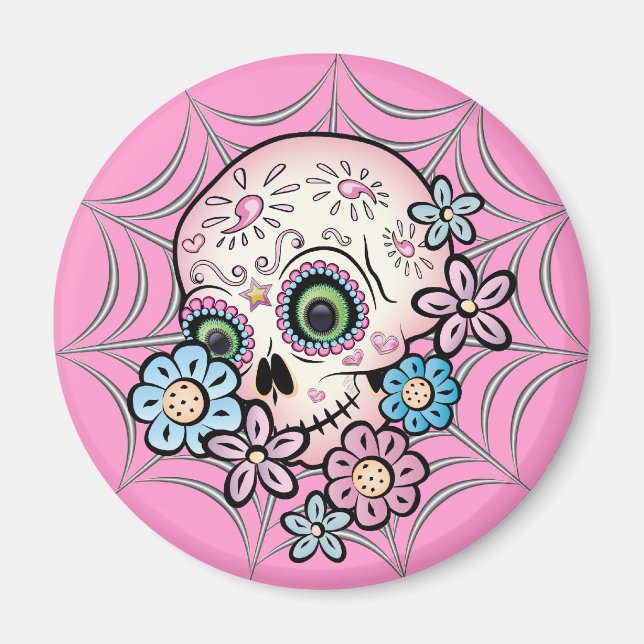 Sötsocker Skull Magnet (Framsidan)