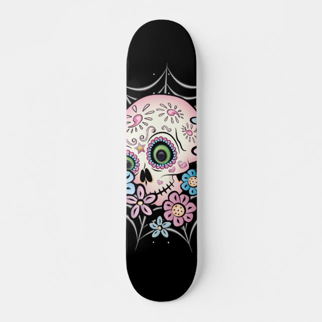 Sötsocker Skull Mini Skateboard Bräda 18,5 Cm (Framsida)