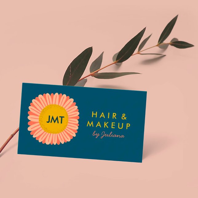 Sötsolrosblommor Daisy Flower ANPASSNINGSBAR Initi Visitkort (Skapare uppladdad)