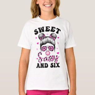 Sötsos och sex Messy Bun Leopard Sunglass T Shirt