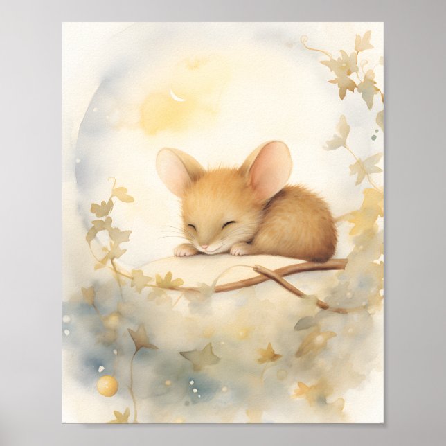 Sötsöt baby-mus sover poster (Framsidan)