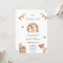 Sötsöt vi kan vänta tidigt på brunbjörnsbabydusche inbjudningar