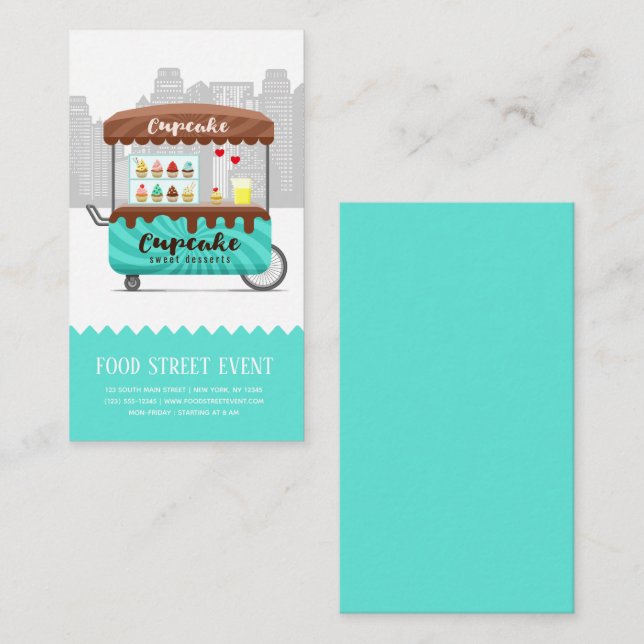 Sötsöta desserter av matgata visitkort (Fram/baksida)