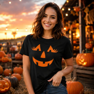 Sötsystrad Jack O Lantern Pumpa Ansikte Halloween T Shirt