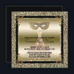 Sött 16 för sweet sixteensvart för maskerad | guld inbjudningar<br><div class="desc">Chic, svart söta 16 och guld- chic för inbjudningar för glittermaskeradfödelsedagsfest, faux som antika guld- metalliska lookrullor dekorerar, tränga någon mot en metallisk faux, guld- bakgrund med gränsen för glitter för fauxchampagne den guld-. En metallisk guld- färg, maskeradboll maskerar med att matcha, guld- gnistragemstones som den formella kappan smyckar centrera....</div>