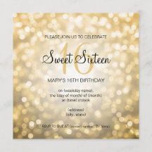 Sött 16 guld- glitterljus för födelsedagsfest