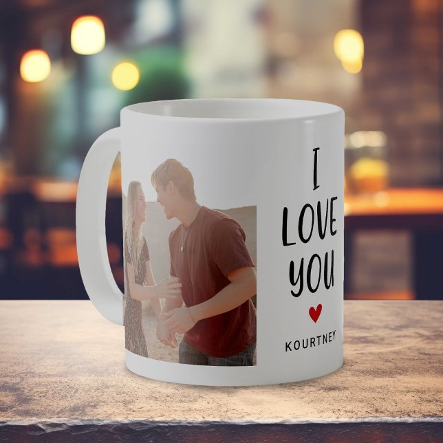 Sött 2 Foto 'JAG ÄLSKAR DIG' Present Kaffemugg (Skapare uppladdad)