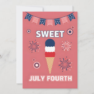 Sött 4:e juli patriotiskt glass för fjärde juli julkort