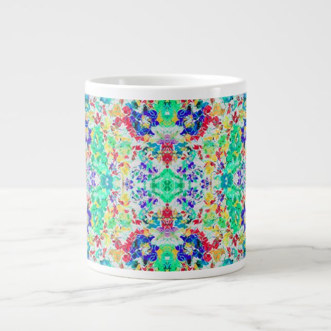 Sött abstrakt blommönster jumbo mugg (Framsidan)