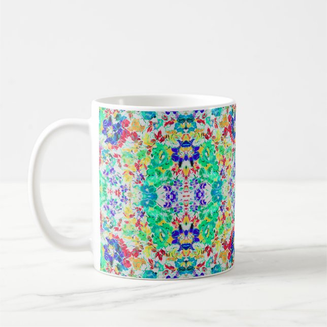 Sött abstrakt blommönster kaffemugg (Vänster)