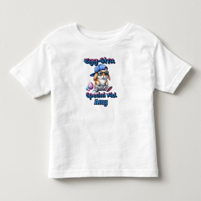 Sött ägg extra speciellt barn påskhare hip hop t shirt (Framsida)