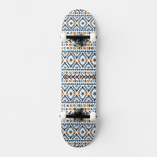 Sött akvarell-aztekmönster mini skateboard bräda 18,5 cm (Framsida)