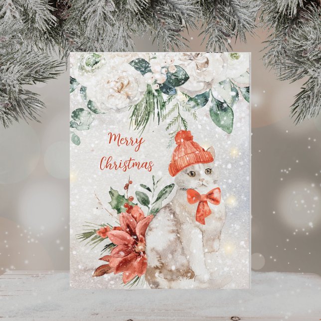 Sött akvarellkittel Gott jul Helg Vykort (Skapare uppladdad)