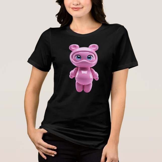 Sött Alien-figurs Mignon Flytande Kawaii-design T Shirt (Framsida)