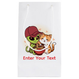 Sött Alien Katt Ramen Kawaii Konst