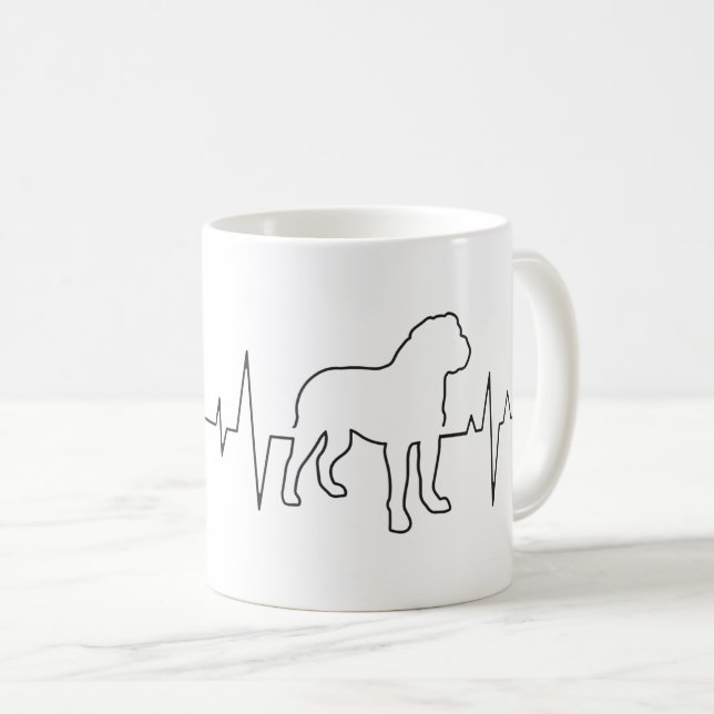 Sött Alla hjärtans dag-tema Hjärtslag Hundälskare Kaffemugg (Framsida höger)